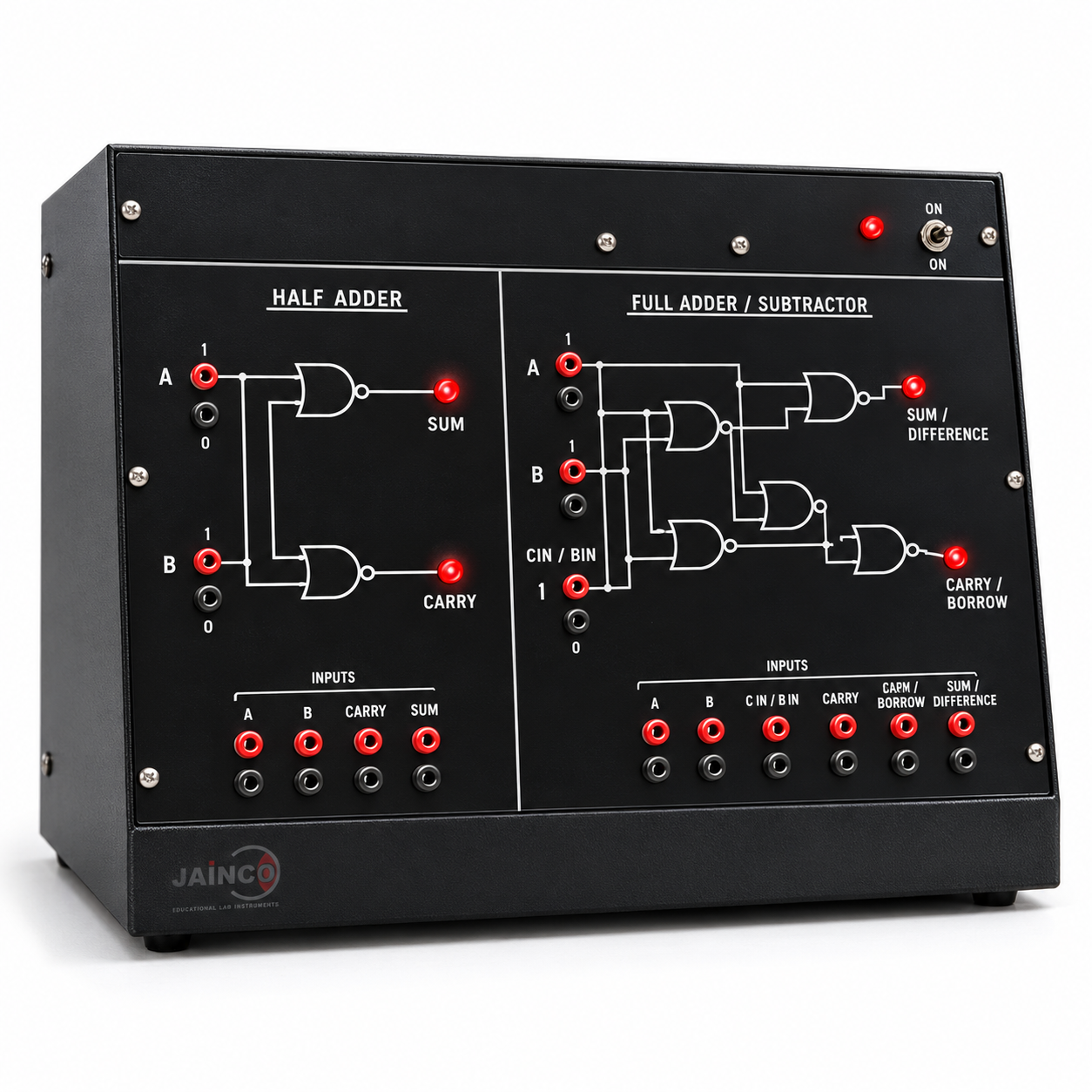 Digital Trainer to Verify Adders and Sub-tractor using NAND Gates